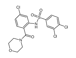 3,4-dichloro-N-[5-chloro-2-(morpholine-4-carbonyl)phenyl]benzenesulfonamide结构式