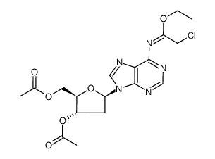 N6-(1-ethoxy-2-chloroethylidene)-3',5'-di-O-acetyl-2'-deoxyadenosine Structure