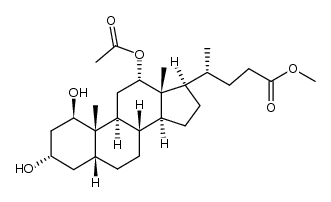 methyl 12α-acetoxy-1β,3α-dihydroxy-5β-cholan-24-oate结构式