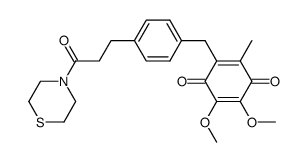 N-[3-[4-(5,6-dimethoxy-3-methyl-1,4-benzoquinon-2-ylmethyl)phenyl]propionyl]thiomorpholine Structure