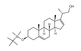 (20S)-3β-(tert-butyldimethylsilyloxy)-20-hydroxymethylpregna-5,16(17)-diene结构式