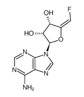 (E)-9-(5-deoxy-5-fluoro-β-D-erythro-pent-4-enofuranosyl)adenine结构式