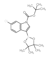 tert-Butyl 6-chloro-3-(4,4,5,5-tetramethyl-1,3,2-dioxaborolan-2-yl)-1H-indole-1-carboxylate picture