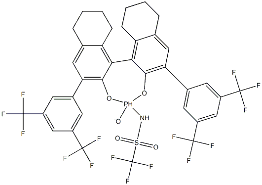 N-[(11BR)-2,6-双[3,5-二(三氟甲基)苯基]-8,9,10,11,12,13,14,15-八氢-4-氧-联萘并[2,1-D:1',2'-F][1,3,2]二氧磷杂-4-基]-1,1,1-三氟甲磺酰胺结构式