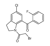 2-bromo-1-[5-chloro-7-(2-fluorobenzoyl)-2,3-dihydroindol-1-yl]ethanone结构式