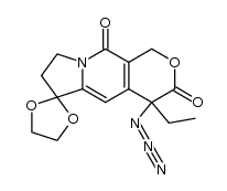 4-azido-4-ethyl-6,6-ethylenedioxy-7,8-dihydro-1H-pyrano[3,4-f]indolozine-3,10(4H)-dione结构式