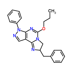 2,7-dihydro-7-phenyl-2-(phenylmethyl)-5-propoxy-3H-imidazo(1,2-c)pyrazolo(4,3-e)pyrimidine picture