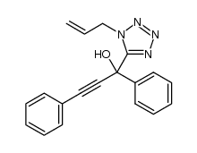 (+/-)-1-(1-allyl-1H-tetrazol-5-yl)-1,3-diphenyl-prop-2-yn-1-ol结构式