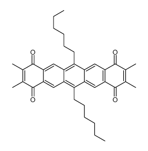 6,13-dihexyl-2,3,9,10-tetramethylpentacene-1,4,8,11-tetrone Structure