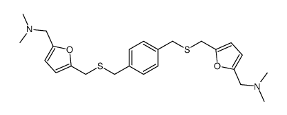 1-[5-[[4-[[5-[(dimethylamino)methyl]furan-2-yl]methylsulfanylmethyl]phenyl]methylsulfanylmethyl]furan-2-yl]-N,N-dimethylmethanamine结构式