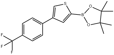 4-(4-Trifluoromethylphenyl)thiophene-2-boronic acid pinacol ester结构式