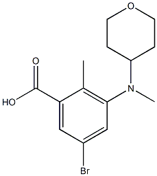 Benzoic acid, 5-broMo-2-Methyl-3-[Methyl(tetrahydro-2H-pyran-4-yl)aMino]- Structure