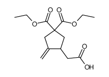 3-carboxymethyl-4-methylene-cyclopentane-1,1-dicarboxylic acid diethyl ester Structure
