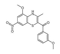 (5-Methoxy-3-methyl-7-nitro-4H-benzo[1,4]thiazin-2-yl)-(3-methoxy-phenyl)-methanone结构式