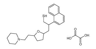 2-hydroxy-2-oxoacetate,2-naphthalen-1-yl-3-[5-(2-piperidin-1-ium-1-ylethyl)oxolan-2-yl]propane-1-thiol Structure