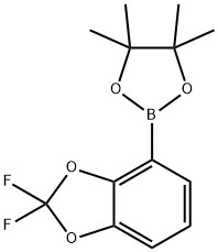 2-(2,2-difluorobenzo[d][1,3]dioxol-4-yl)-4,4,5,5-tetramethyl-1,3,2-dioxaborolane结构式