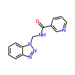 N-Benzotriazol-1-ylmethyl-nicotinamide structure