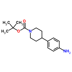 4-(4-氨基苯基)哌啶-1-甲酸叔丁酯结构式
