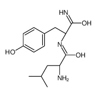 (2S)-2-amino-N-[(2S)-1-amino-3-(4-hydroxyphenyl)-1-oxopropan-2-yl]-4-methylpentanamide Structure