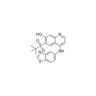 4-(Benzo[d]thiazol-5-ylamino)-6-(tert-butylsulfonyl)quinolin-7-ol Structure