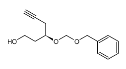 (R)-3-[(benzyloxymethyl)oxy]hex-5-yn-1-ol结构式