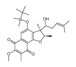 (2R,3S)-4-((tert-butyldimethylsilyl)oxy)-3-((R)-1-hydroxy-4-methylpent-3-en-1-yl)-7-methoxy-2,3,8-trimethyl-2,3-dihydronaphtho[1,2-b]furan-6,9-dione结构式
