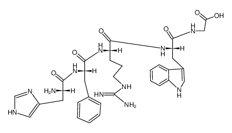 L-histidyl-L-phenylalanyl-L-arginyl-L-tryptophyl-glycine结构式