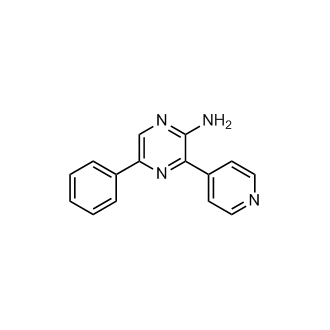 5-苯基-3-(吡啶-4-基)吡嗪-2-胺结构式