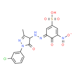 3-[[1-(3-chlorophenyl)-4,5-dihydro-3-methyl-5-oxo-1H-pyrazol-4-yl]azo]-4-hydroxy-5-nitrobenzenesulphonic acid structure