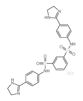 1,3-Benzenedisulfonamide,N1,N3-bis[4-(4,5-dihydro-1H-imidazol-2-yl)phenyl]-, hydrochloride (1:2) structure