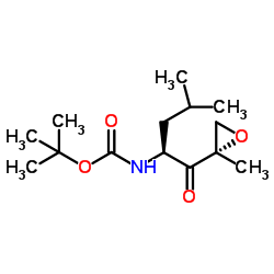 Carbamic acid, N-[(1S)-3-Methyl-1-[[(2S)-2-Methyl-2-oxiranyl]carbonyl]butyl]-, 1,1-dimethylethyl ester Structure