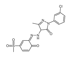 2-(3-chlorophenyl)-2,4-dihydro-4-[[2-hydroxy-5-(methylsulphonyl)phenyl]azo]-5-methyl-3H-pyrazol-3-one结构式
