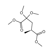 (+) dimethyl (S)-2,2-dimethoxy-4-methylglutarate Structure