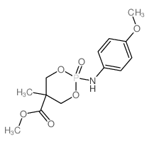 1,3,2-Dioxaphosphorinane-5-carboxylicacid, 2-[(4-methoxyphenyl)amino]-5-methyl-, methyl ester, 2-oxide Structure