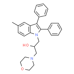 1-(5-methyl-2,3-diphenyl-1H-indol-1-yl)-3-morpholinopropan-2-ol结构式