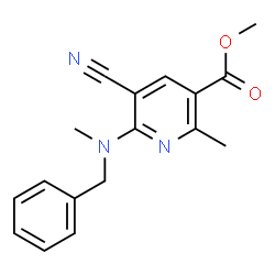 Methyl 6-[benzyl(methyl)amino]-5-cyano-2-methylnicotinate structure