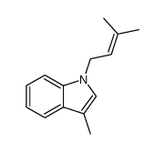 3-methyl-1-(3'-methylbut-2'-enyl)indole结构式