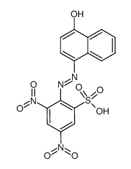 2-[(4-hydroxy-1-naphthyl)azo]-3,5-dinitrobenzenesulphonic acid结构式