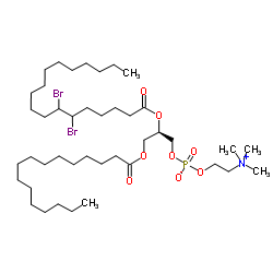 1-棕榈酰基-2-(6,7-二溴)硬脂酰基-sn-甘油-3-磷酸胆碱结构式
