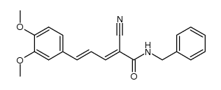 (E,E)-2-(benzylaminocarbonyl)-3-(3,4-dimethoxystyryl) acrylonitrile结构式