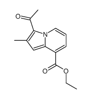 ethyl 3-acetyl-2-methylindolizine-8-carboxylate结构式