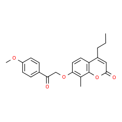 7-[2-(4-methoxyphenyl)-2-oxoethoxy]-8-methyl-4-propylchromen-2-one Structure