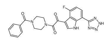 1-(4-Benzoyl-piperazin-1-yl)-2-[4-fluoro-7-(2H-tetrazol-5-yl)-1H-indol-3-yl]-ethane-1,2-dione结构式