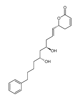 (6R)-6-[(1E,4R,6R)-4,6-dihydroxy-10-phenyldec-1-en-1-yl]-5,6-dihydro-2H-pyran-2-one结构式