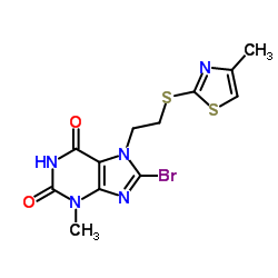 8-Bromo-3-methyl-7-{2-[(4-methyl-1,3-thiazol-2-yl)sulfanyl]ethyl}-3,7-dihydro-1H-purine-2,6-dione Structure