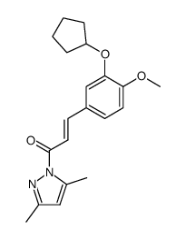 (E)-1-[3-(3-cyclopentyloxy-4-methoxyphenyl)-2-propenoyl]-3,5-dimethyl-pyrazole Structure