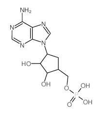 [4-(6-aminopurin-9-yl)-2,3-dihydroxy-cyclopentyl]methoxyphosphonic acid Structure