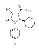 2H-Pyrrol-2-one, 4-acetyl-5-cyclohexyl-1-(4-fluorophenyl)-1,5-dihydro-3-hydroxy-, (5R)- Structure