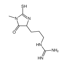 2-[3-(1-methyl-5-oxo-2-sulfanylideneimidazolidin-4-yl)propyl]guanidine结构式