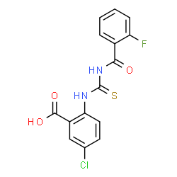 5-CHLORO-2-[[[(2-FLUOROBENZOYL)AMINO]THIOXOMETHYL]AMINO]-BENZOIC ACID Structure